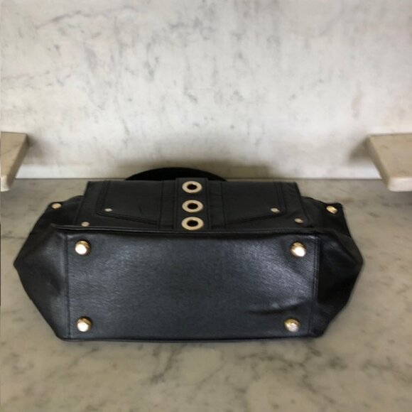 MILLY Black Small Turn Lock Satchel Bag Vintage - Picture 4 of 16